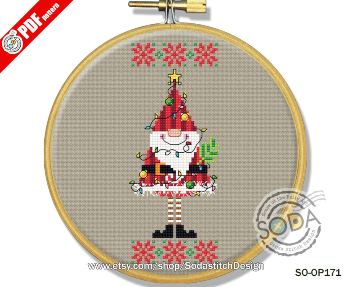 Christmas Cross Stitch Pattern Pdf Counted Santa Cross Stitch - Etsy