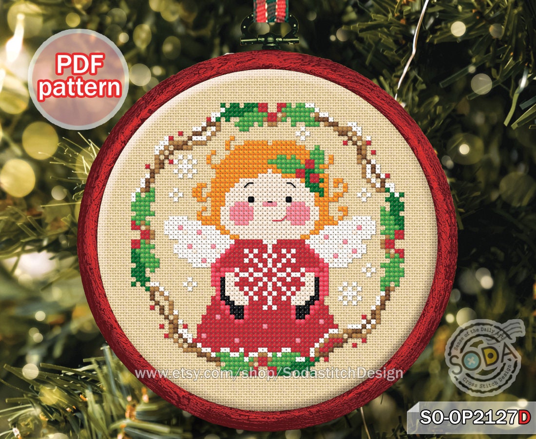 Christmas Ornament Cross Stitch Pattern Pdf Santa Rudolph - Etsy