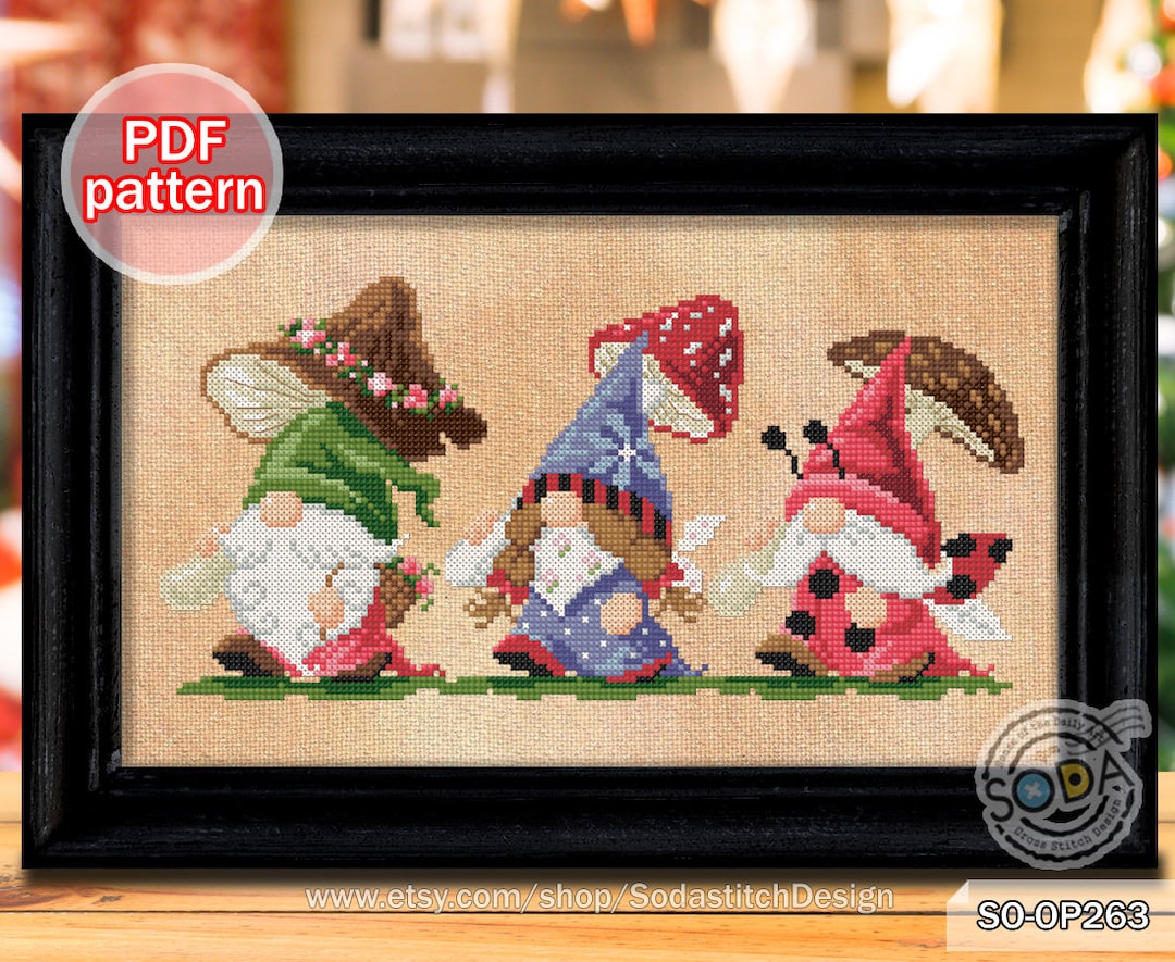 Cross Stitch Pattern Pdf Gnome Fairy Elf Pixie Series Modern, SO-OP263 ...