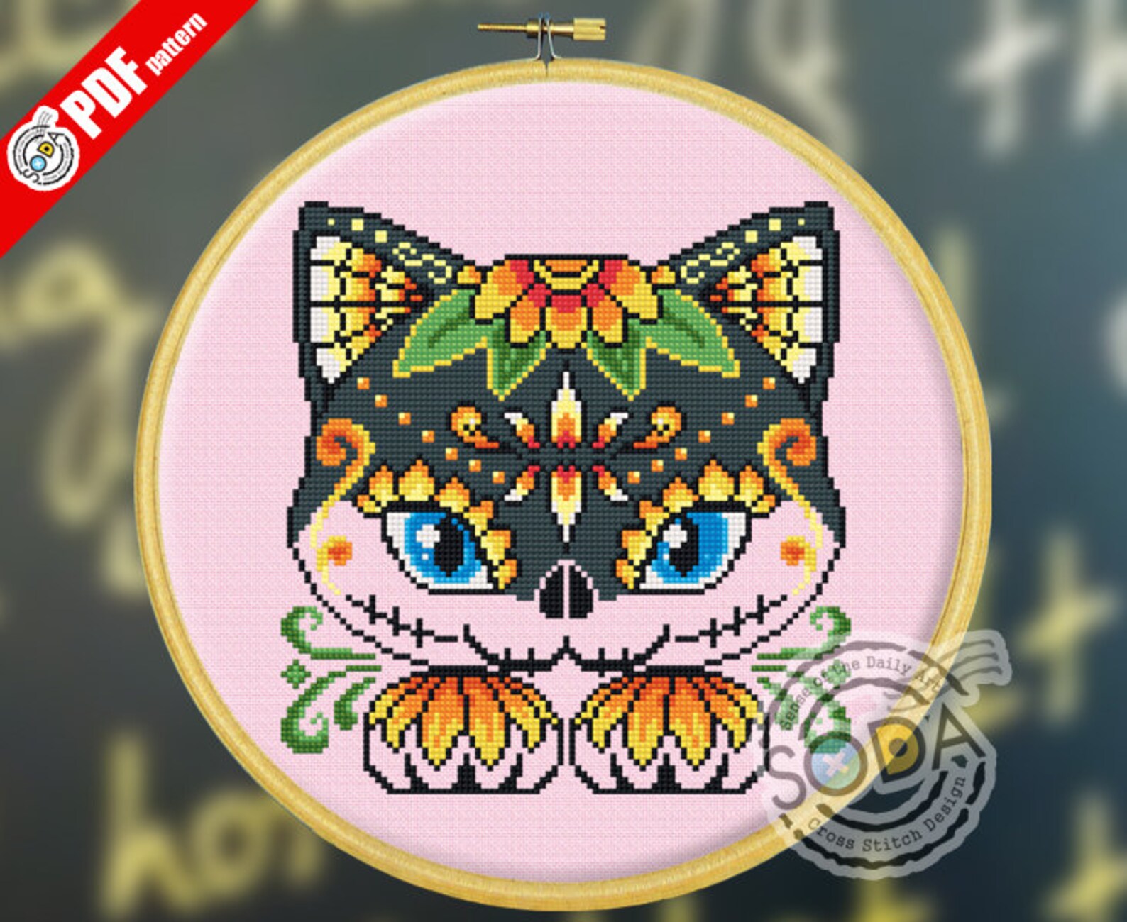 Sugar Skull Cross Stitch Patterncross Stitch Chartcounted - Etsy