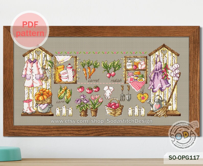 Gardening Cross Stitch PatternPDF Cross Stitch chartCounted | Etsy