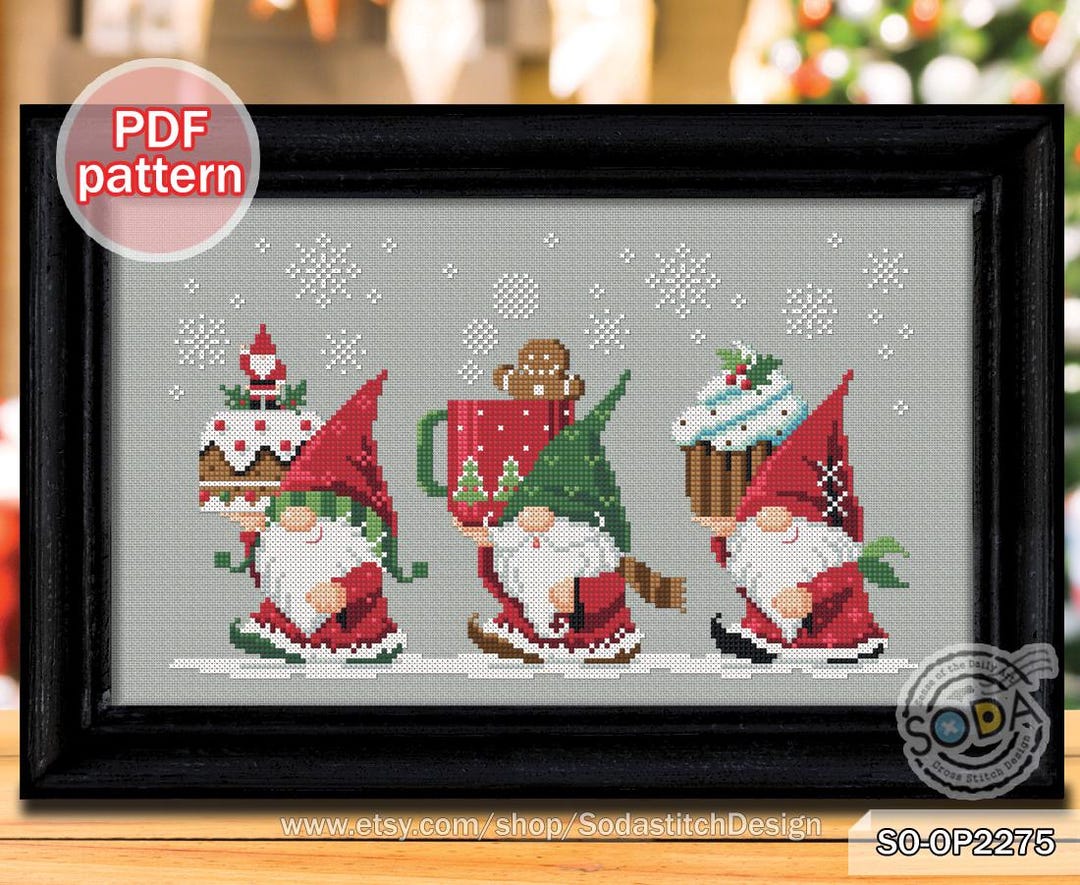 Cross Stitch Pattern Pdf Gnome Fairy Elf Pixie Winter Modern, SO-OP2275 ...