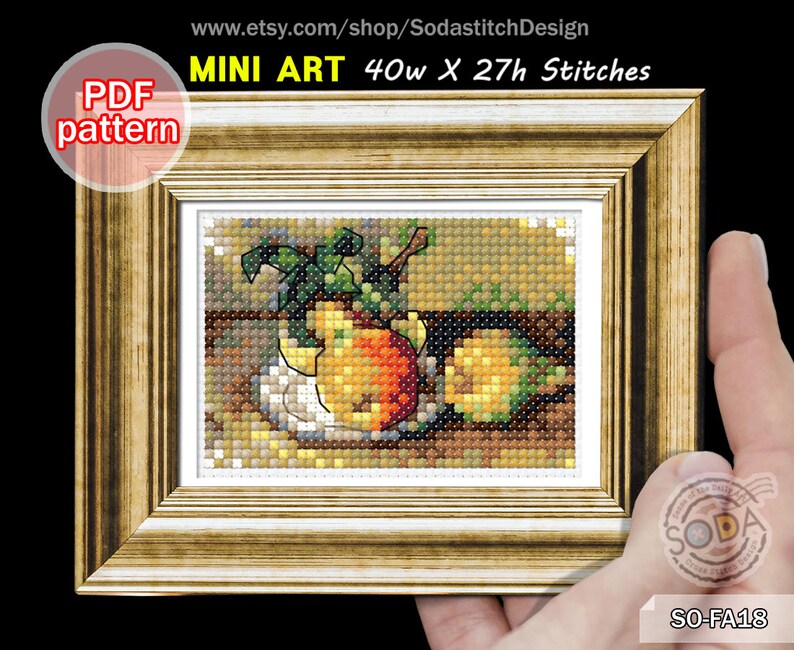 By Cezannemini Cross Stitch Pattern Pdf Famous Paintings Fine Etsy