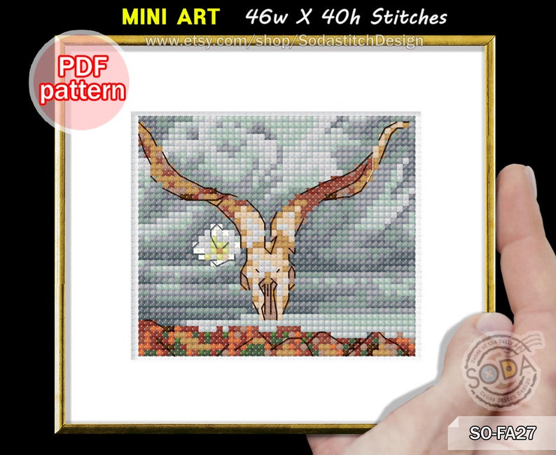 By O'keeffemini Cross Stitch Pattern Pdf Famous Paintings Etsy