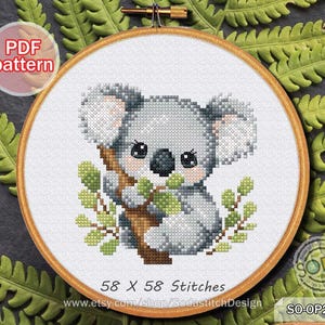 Cross Stitch Pattern pdf Australia Nature Animal , SO-OP2295 'Baby Koala'