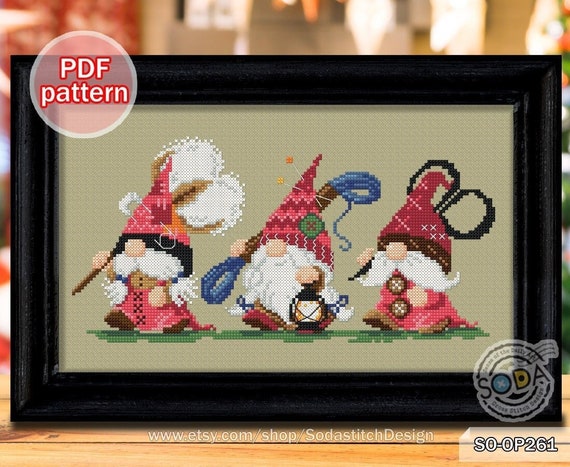 Cross Stitch Pattern Pdf Gnome Fairy Elf Pixie Funny Cute