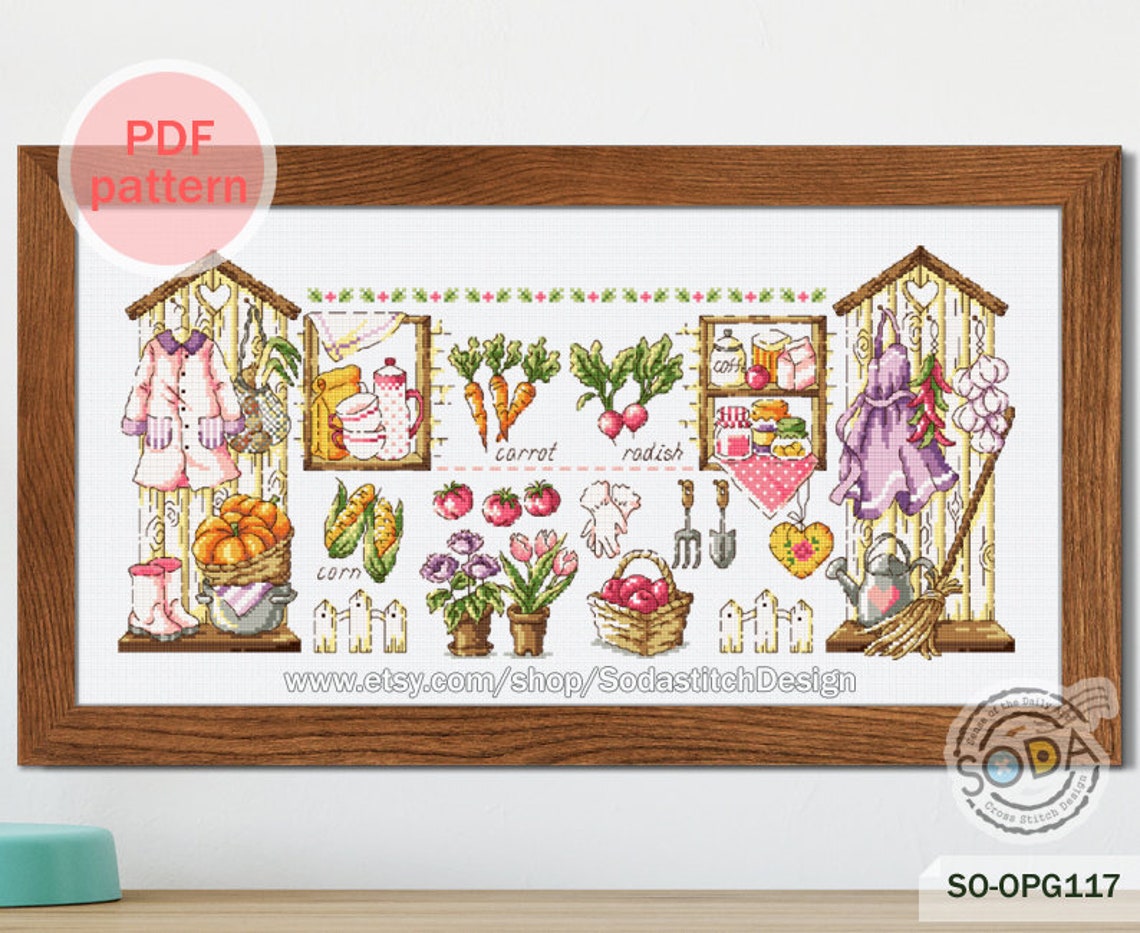 Gardening Cross Stitch PatternPDF Cross Stitch chartCounted | Etsy