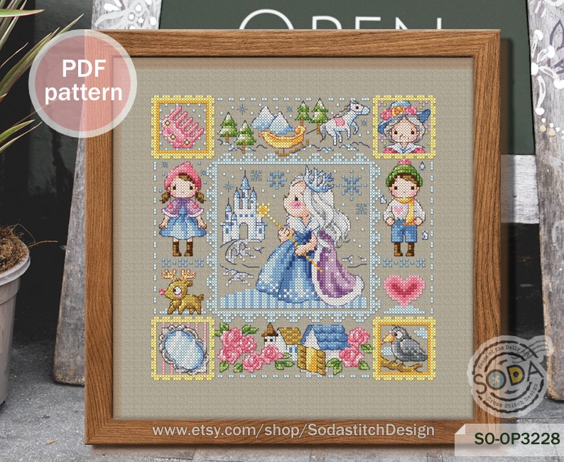 Cross Stitch Pattern Pdf Fairy Tale Story Book Modern, SO-OP3228 'the ...