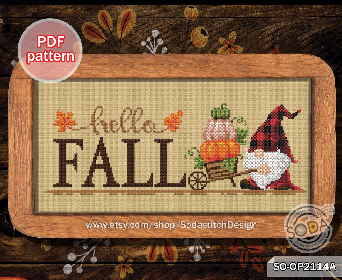 Cross Stitch Pattern Pdf Gnome Autumn Fairy Elf Pixie Modern, SO ...