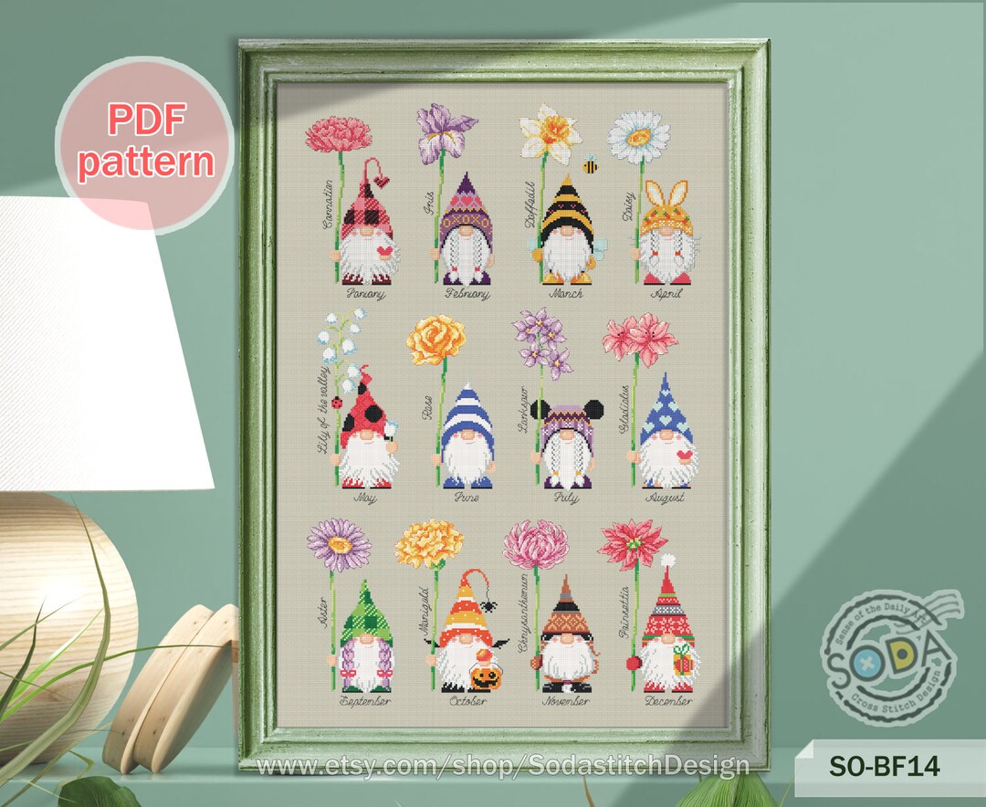 Cross Stitch Pattern Pdf Gnome Fairy Elf Pixie Sprite Modern, SO-BF14 ...
