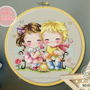 Little prince Cross Stitch Pattern,Modern Instant pdf Download Counted Chart,SO-OP393 'Little prince's love'