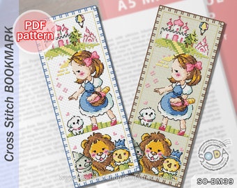 Cross Stitch Pattern pdf Bookmark, SO-BM39 'The Wizard of OZ'