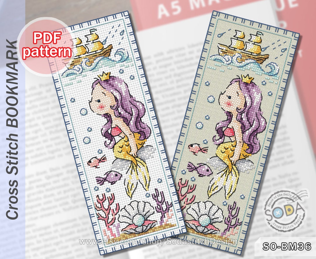 Cross Stitch Pattern Pdf Bookmark Reading Fairy Tale Story Book ...