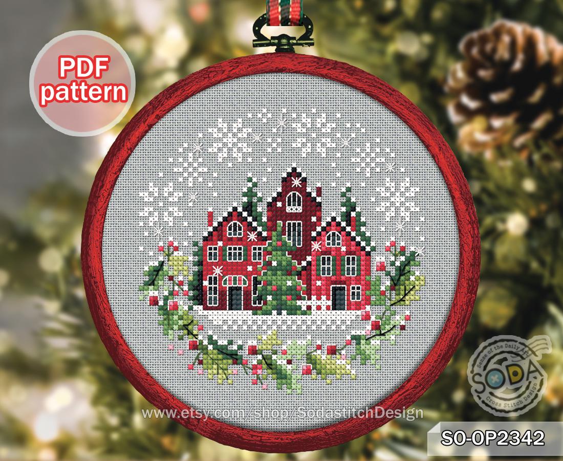 Cross Stitch Pattern Pdf Christmas Tree Ornaments, SO-OP2342