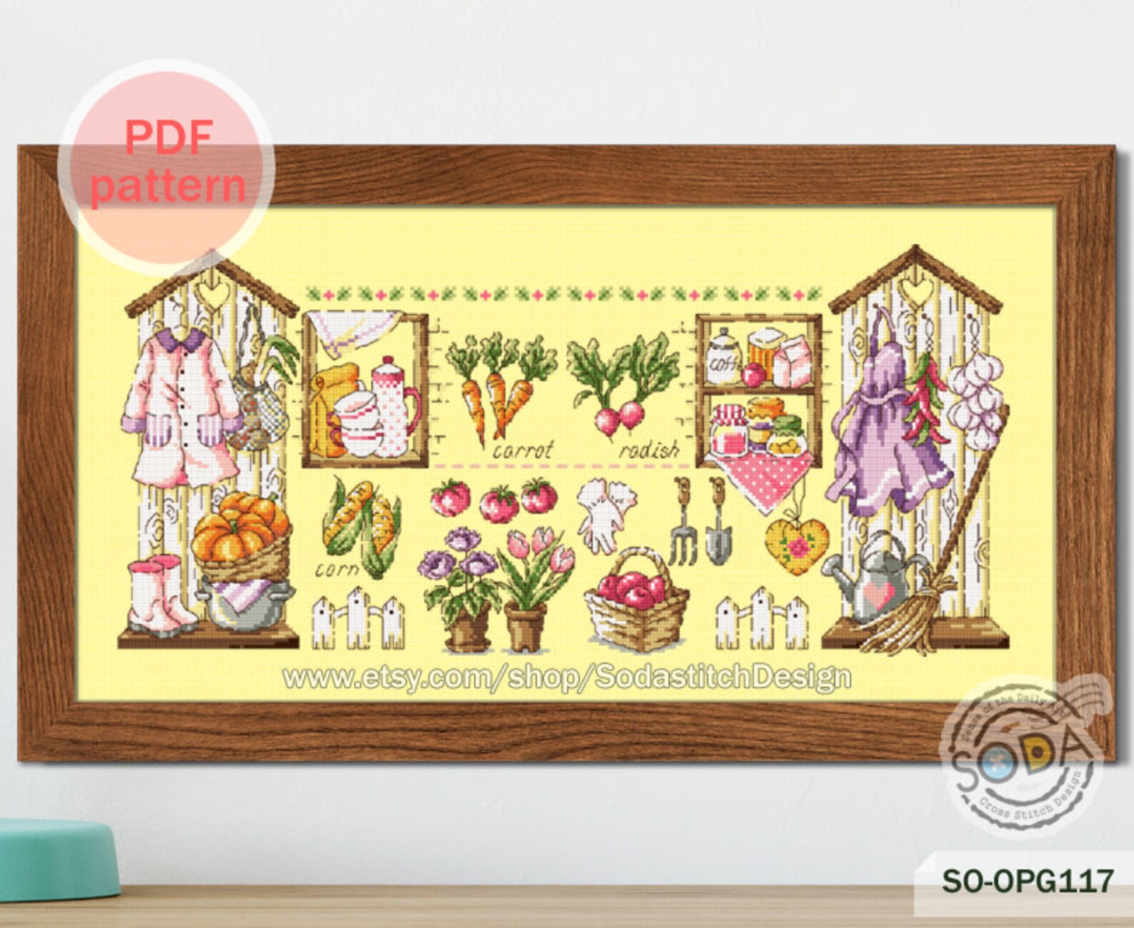 Gardening Cross Stitch PatternPDF Cross Stitch chartCounted | Etsy