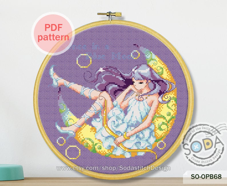 Cross Stitch Pattern Pdf Fairy Pixie, SO-OPB68 'moon Elf' - Etsy