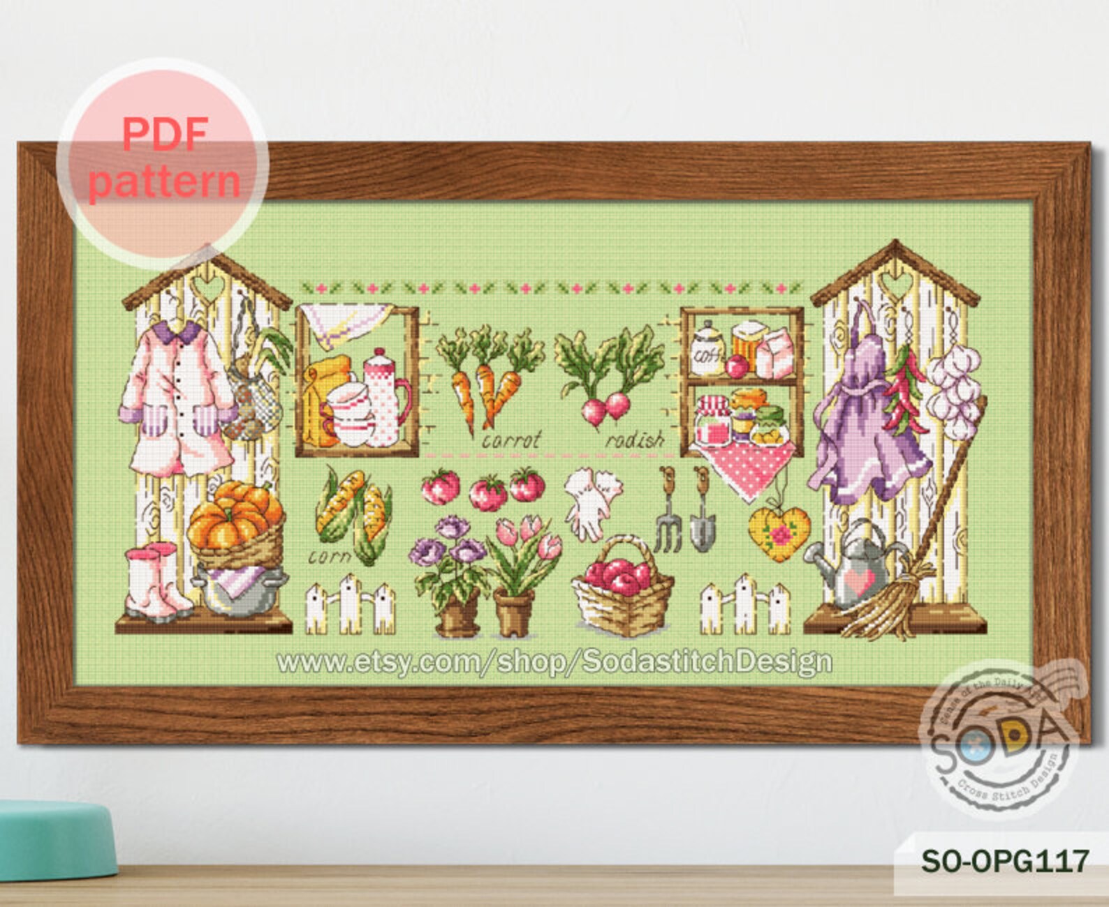 Gardening Cross Stitch PatternPDF Cross Stitch chartCounted | Etsy