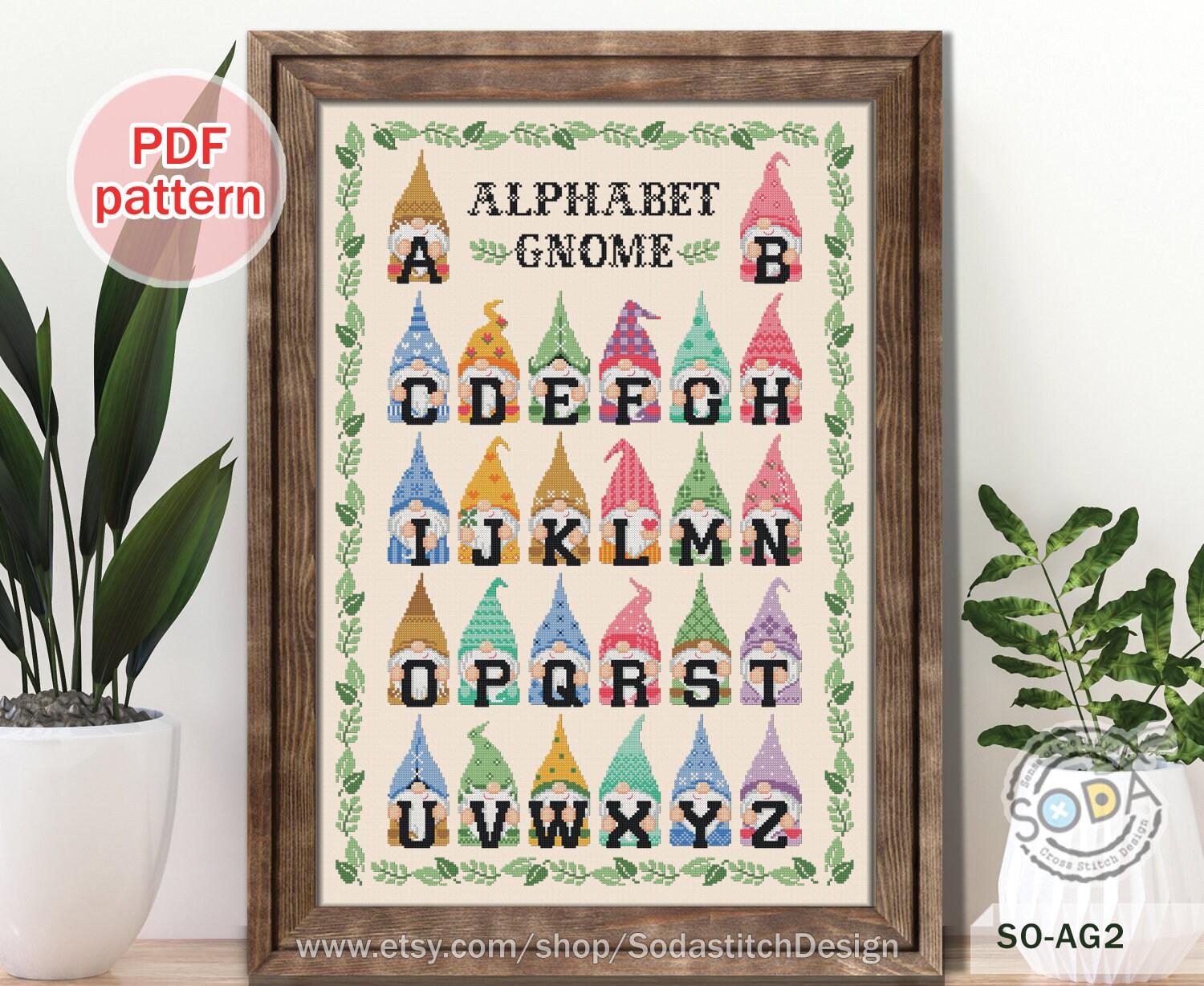 Cross Stitch Pattern Pdf Fairy Sprite Elf Pixie Initial Learning Modern ...