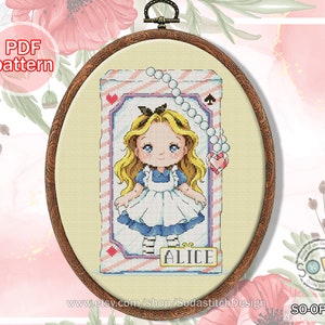 Cross Stitch Pattern pdf Alice in wonderland Fairy Tale Doll Cute for Beginner Modern Instant Download Counted,SO-OPG189B &#39;Fairy Tale Doll&#39;