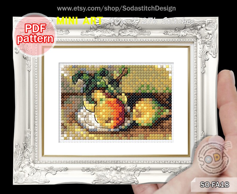 By Cezannemini Cross Stitch Pattern Pdf Famous Paintings Fine Etsy