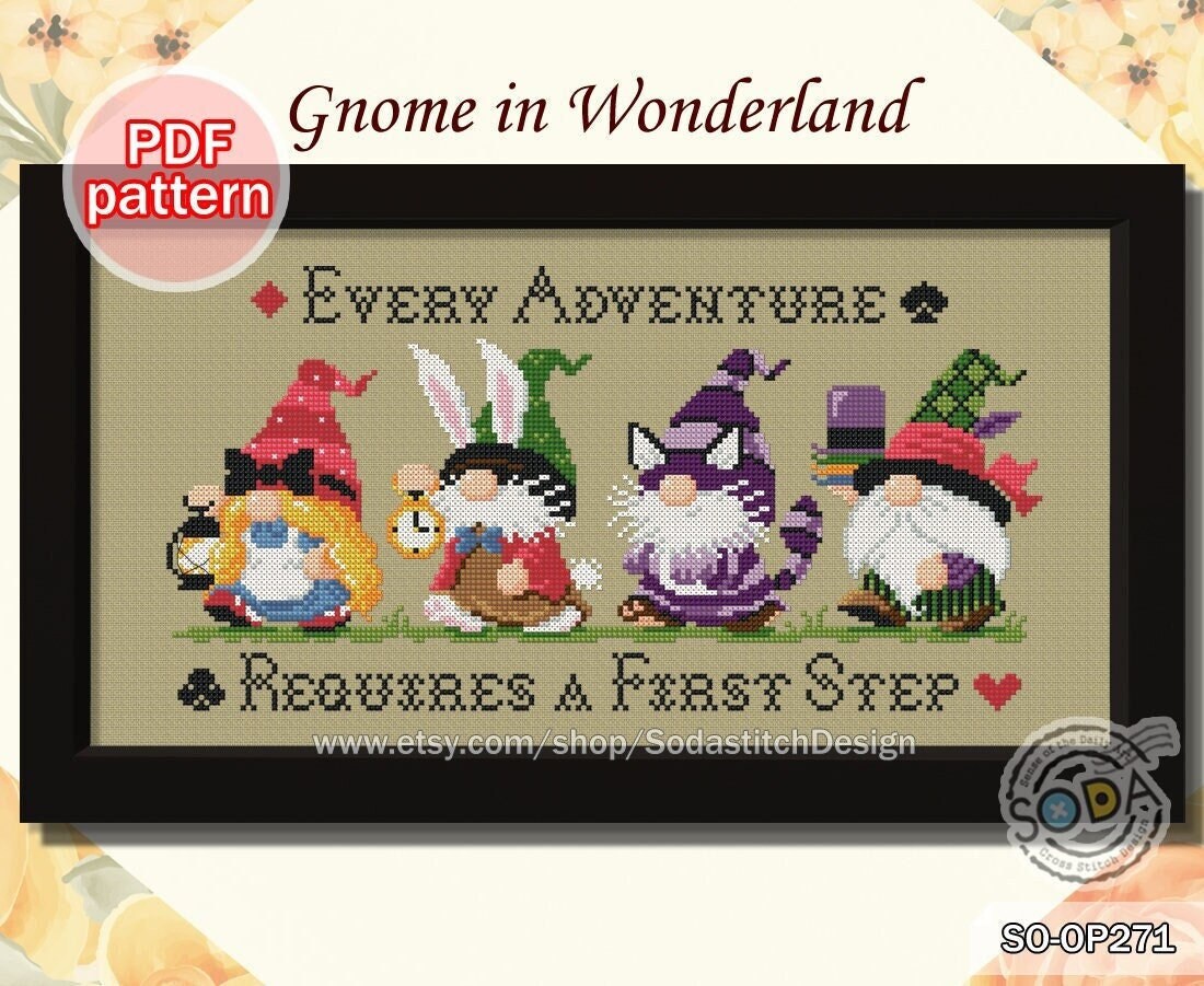 Cross Stitch Pattern Pdf Gnome Fairy Tale Elf Pixie Modern , SO-OP271 ...
