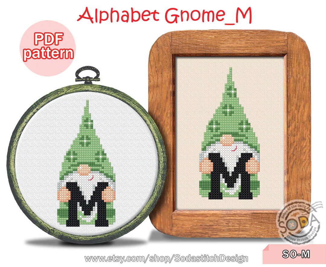 Cross Stitch Pattern Pdf Fairy Elf Pixie Name Initial Modern , SO-M ...