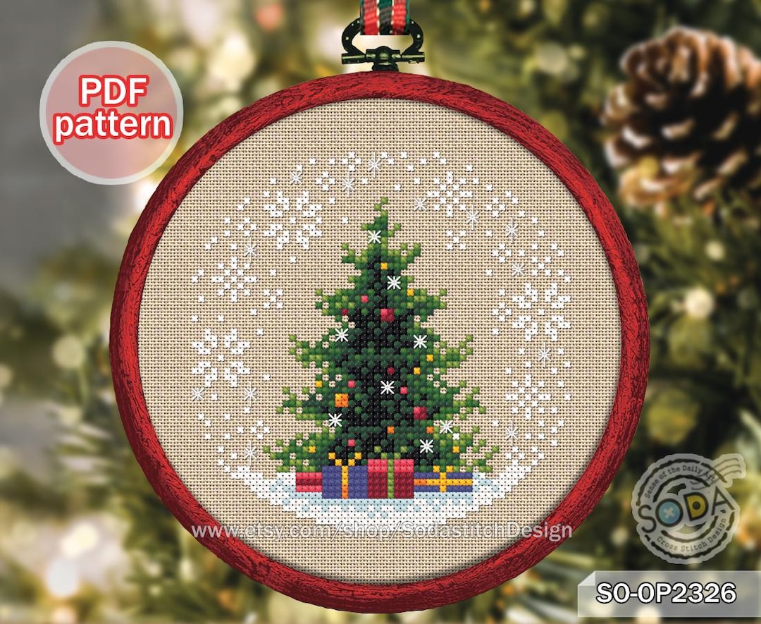 Cross Stitch Pattern Pdf Winter Tree Ornaments , SO-OP2326 'christmas ...