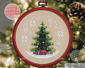Cross Stitch Pattern pdf Winter Tree Ornaments, SO-OP2326 'Christmas Tree'