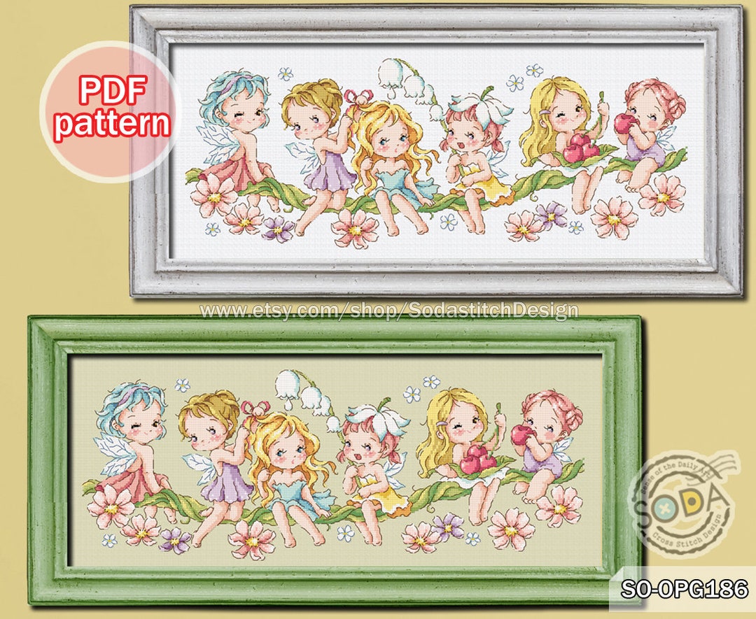 Cross Stitch Pattern Pdf Fairy Pixie Modern, SO-OPG186 'flower Elf' - Etsy