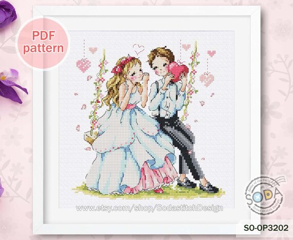 Cross Stitch Pattern Pdf Wedding Lover Marriage Couple - Etsy