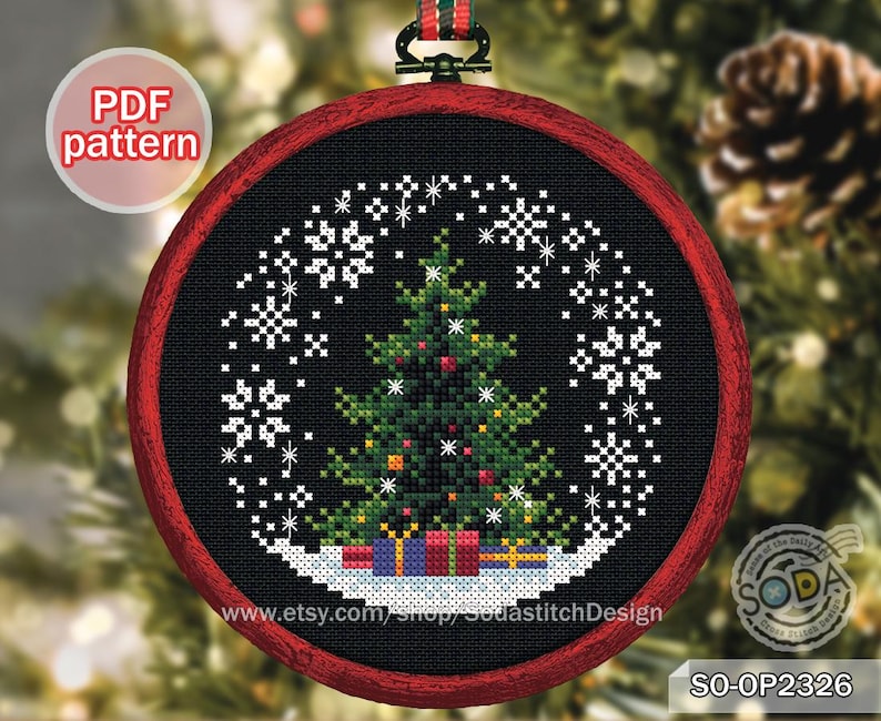 Cross Stitch Pattern Pdf Winter Tree Ornaments , SO-OP2326 'christmas ...