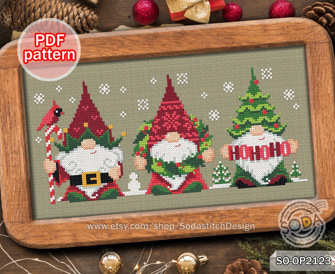 Cross Stitch Pattern Pdf Santa Fairy Elf Pixie Winter Modern, SO-OP2123 ...