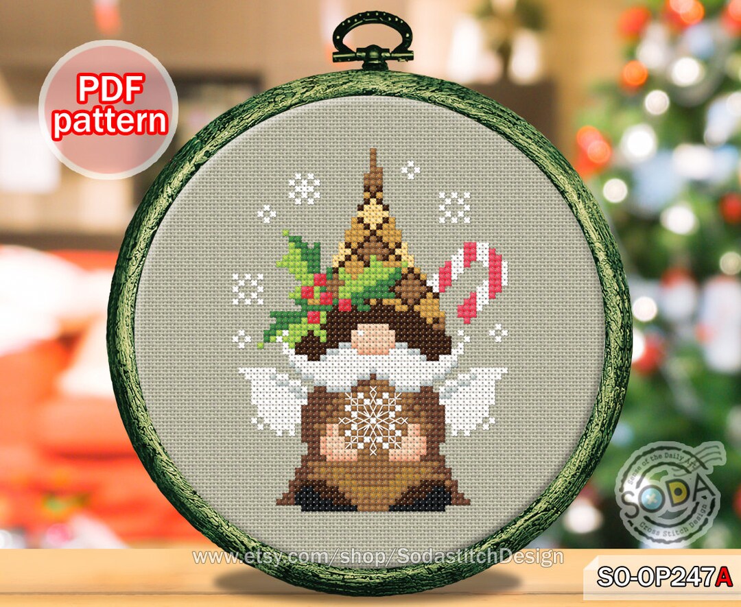 Cross Stitch Pattern Pdf Tree Ornament Santa Fairy Elf Pixie Modern, SO ...