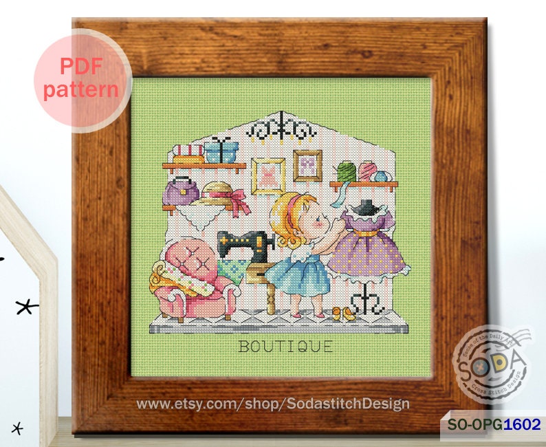 BOUTIQUE Cross Stitch Patternclothing Store Clothes Fashion Etsy