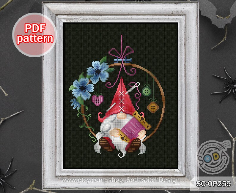 Cross Stitch Pattern Pdf Gnome Fairy Elf Pixie Modern, SO-OP259 'craft ...