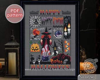 ぷりっつ 2023 Halloweenセット☆ Cross Stitch Pattern Pdf Halloween Witch Autumn Fall Pumpkin