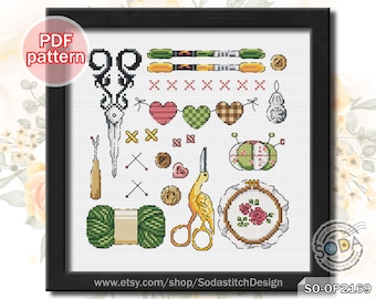 Xstitch pdf Modern, SO-OP2169 'Cross Stitch Sampler'