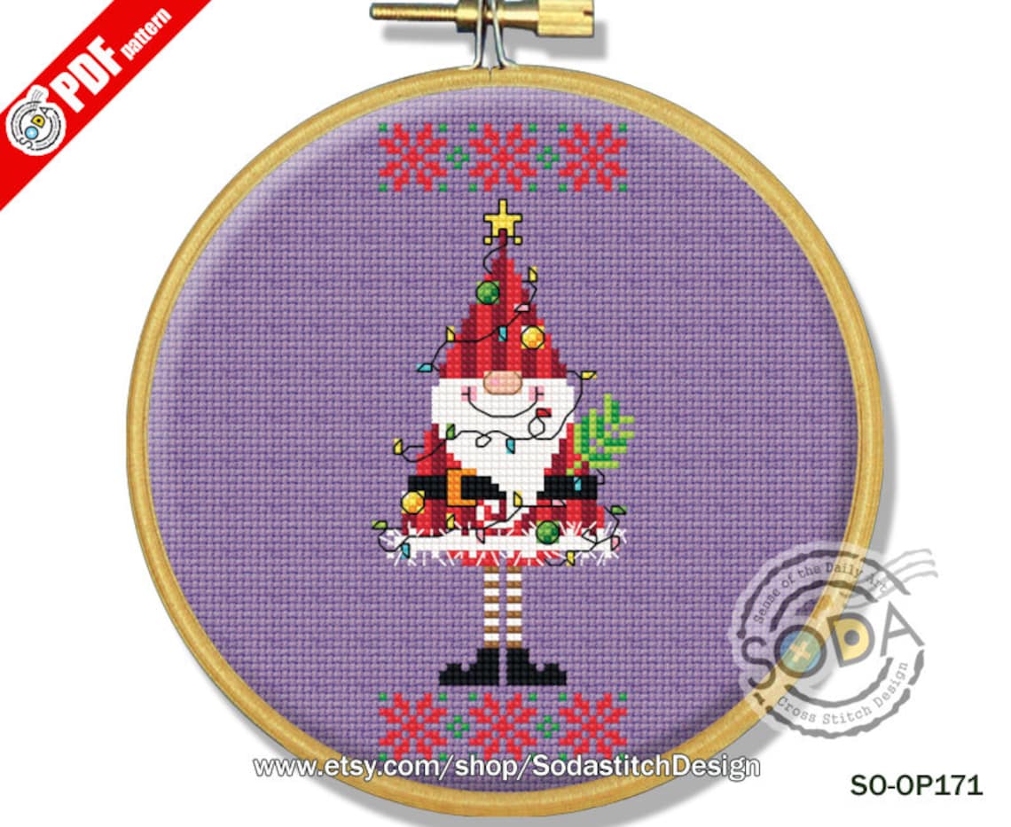 Christmas Cross Stitch Pattern Pdf Counted Santa Cross Stitch | Etsy