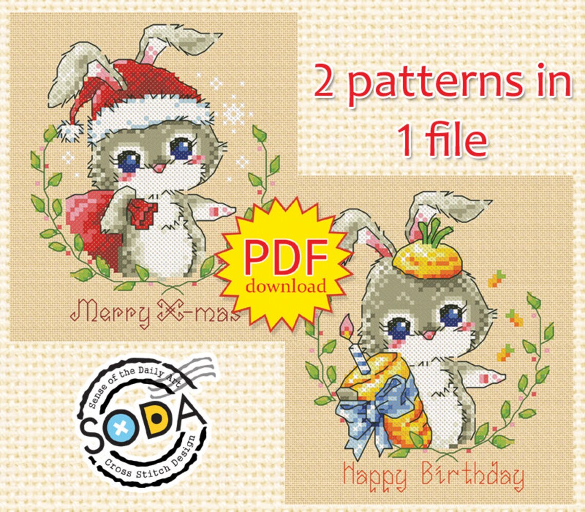 Rabbit Cross Stitch PatternCross Stitch chartCounted Cross Etsy Holland lop rabbit bunny portrait cute easter cross stitch