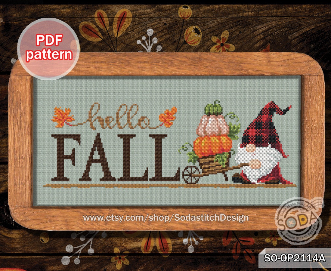 Cross Stitch Pattern Pdf Gnome Autumn Fairy Elf Pixie Modern, SO ...