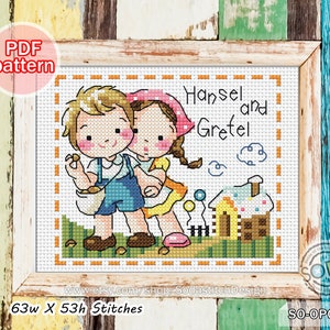 Schema punto croce pdf Hansel e Gretel Fiaba Libro di racconti Schema grafico istantaneo moderno Griglia Scarica,SO-OPG33E &#39;Mini Fiaba&#39;
