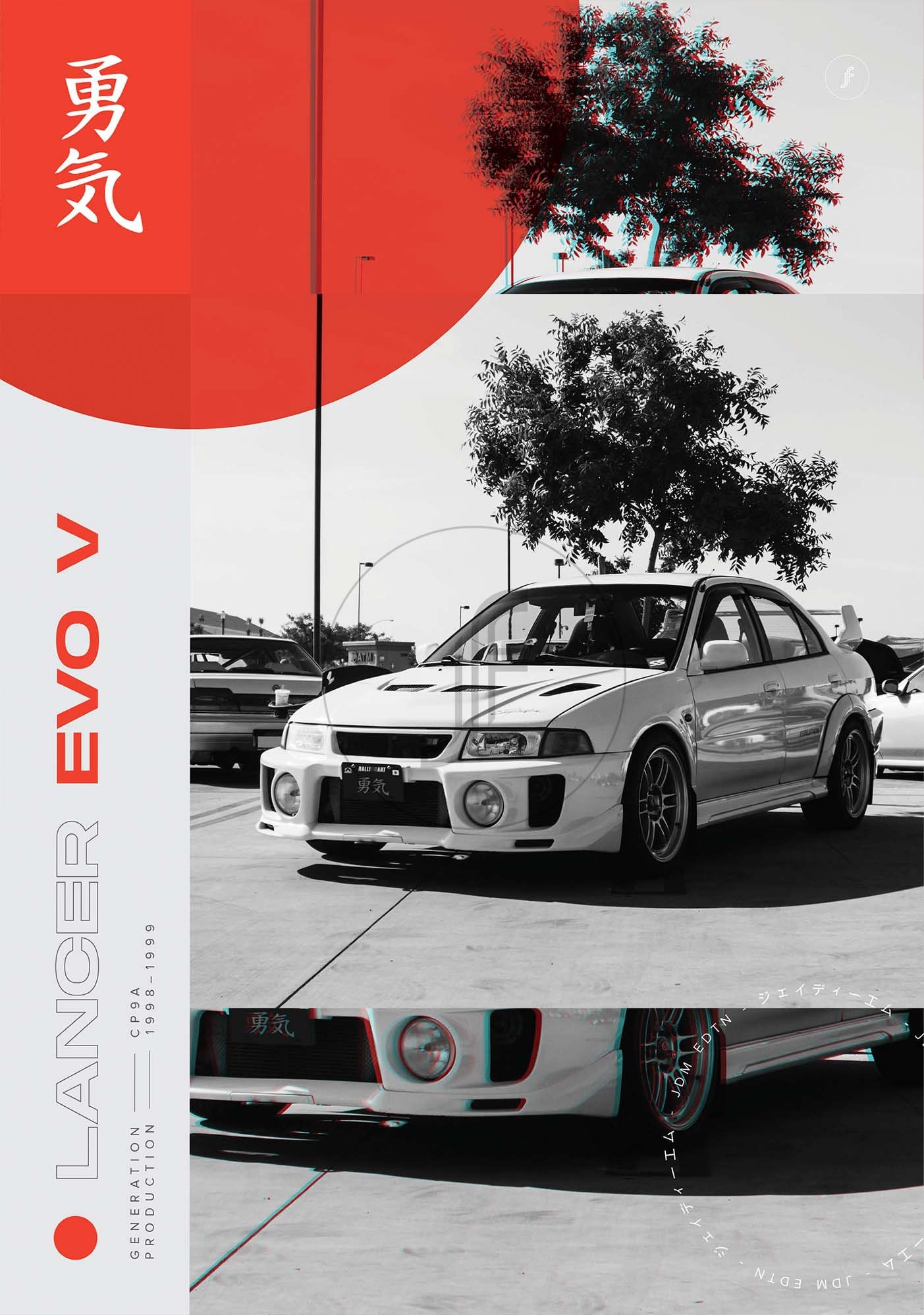JDM Mitsubishi Lancer EVO V - All Size A4-B1! Jdm Poster / Wangan