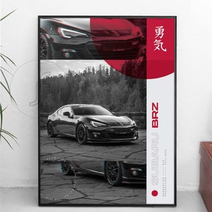 JDM Subaru BRZ - ¡Todos los tamaños A4-B1! cartel jdm / wangan / japón / coche de importación / japonés / coches / petrolhead / carreras / carrera callejera / obra de arte