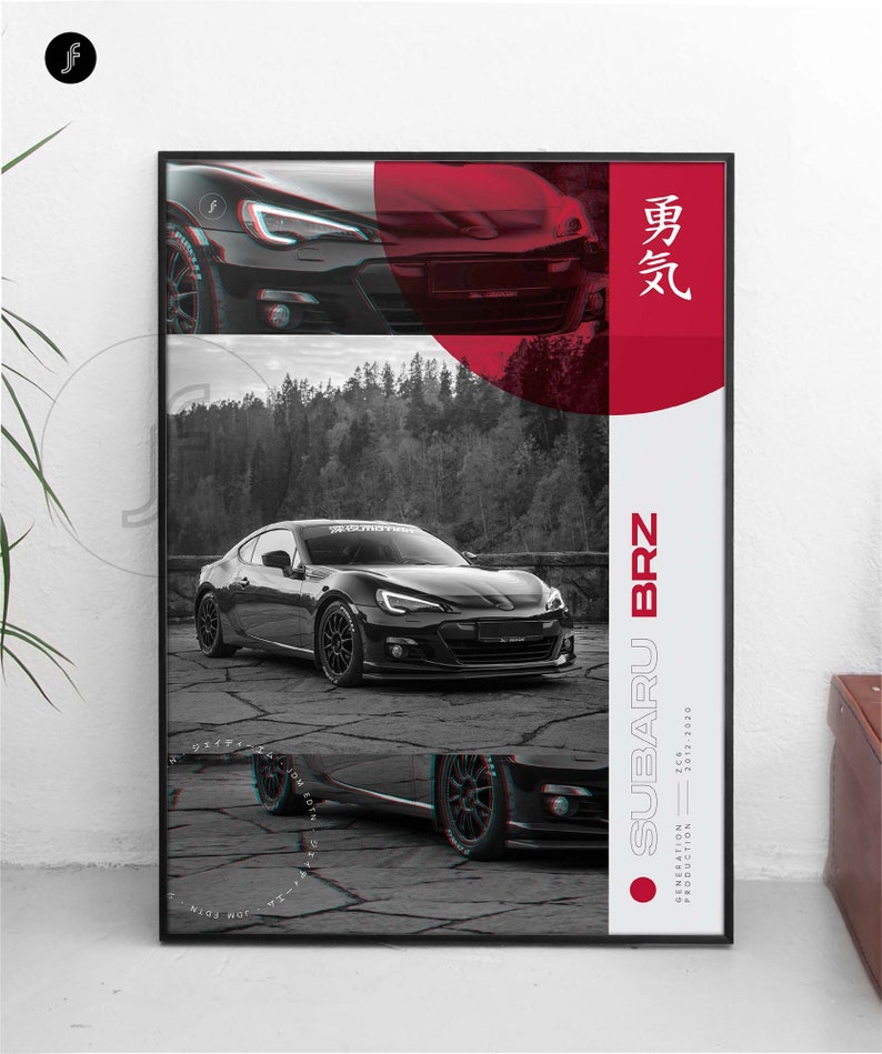 JDM Subaru BRZ All size A4-B1 jdm poster / wangan / japan / import car / japanese / cars / petrolhead / racing / street race / artwork image 1