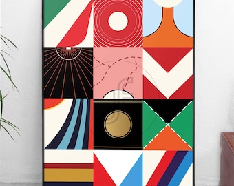 Póster collage de diseños de carreras - Impresión A4-A1, B2-B1, Marlboro, Porsche Martini, Gulf, arte mural colorido, regalo para amantes de los coches, impresión minimalista