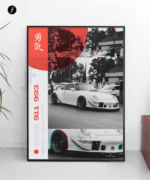 JDM Porsche RWB 911 930 - All Size A4-B1! Jdm Poster / Wangan