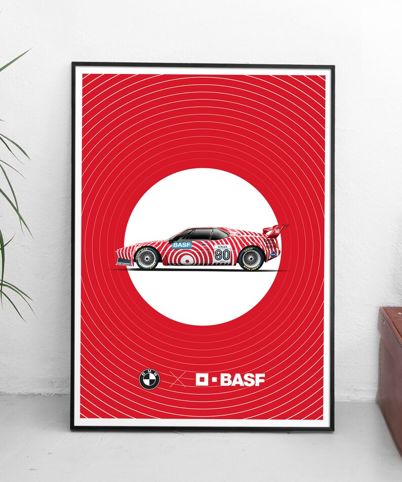LIVERIES Series prints A4A3A2A1 digital work wall art car gift bmw gift racing basf race racing m1 procar BMW x BASF