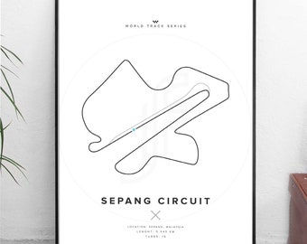 Sepang Circuit - WORLD TRACK SERIES - All sizes! - digital poster / work / wall art / gift / racing / f1 / formule1 / circuit / christmas