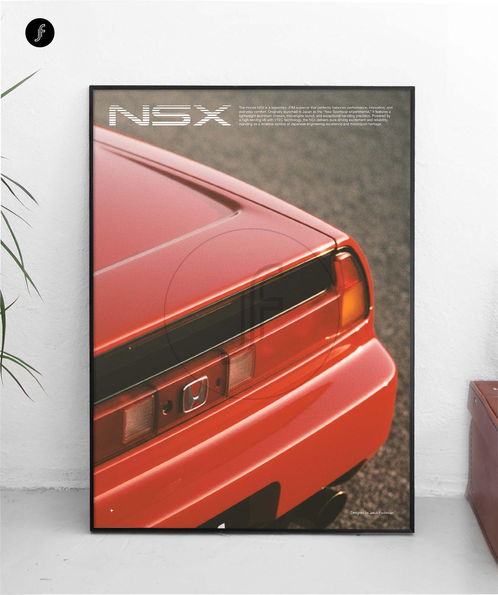 Honda NSX Poster, Minimal JDM Print, Car Poster, Honda Tuning