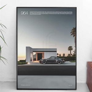 Impresión Porsche 911, cartel mínimo de Porsche, cartel de coche, regalo de fan de Porsche, decoración mínima de la pared, obras de arte automotrices, regalo Petrolhead, coche alemán